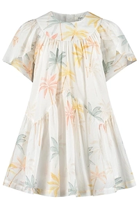 Chloé Kids Palm Tree-Printed Flared Hem Dress