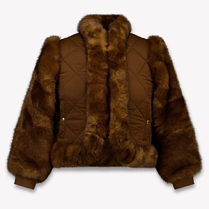 Chloé Kids Quilted Faux Fur Jacket