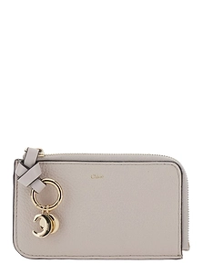 Chloé Logo Charm Zip Card Wallet
