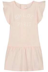 Chloé Kids Ruffled Crewneck Dress