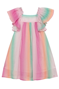 Ruffled Detail Striped Dress