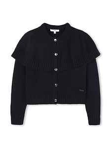 Chloé Kids Ruffled Knit Cardigan