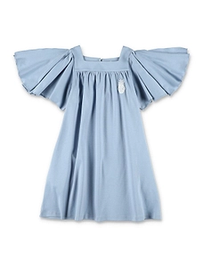 Chloé Kids Ruffled Square Neck Dress