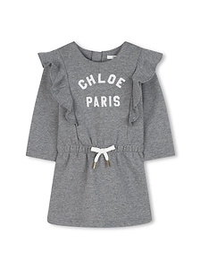 Chloé Kids Ruffled Logo Dress