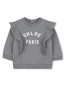 Chloé Kids Ruffled Logo Sweater