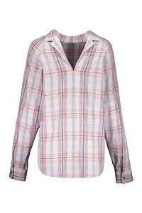 CÉDric Charlier Plaid V-Neck Top