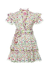 Cecilia B Ruffled Belted Mini Dress
