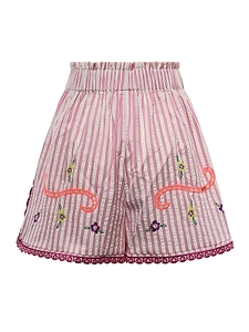 Embroidered Stripe Shorts