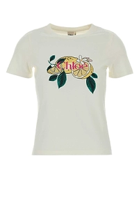 Chloé Logo Lemon Print T-Shirt