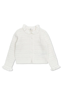 Chloé Kids Ruffled-Trim Knitted Cardigan