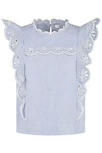 Chloé Kids Ruffled Striped Blouse