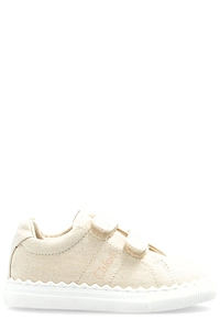 Chloé Kids Scallop-Straps Round Toe Sneakers