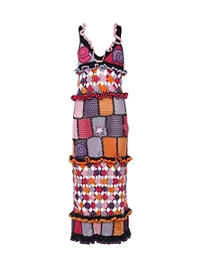 Crochet Patchwork Knitted Dress