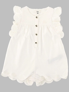 Chloé Kids Scalloped Short Jumpsuit