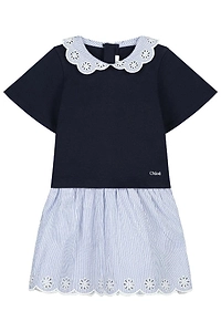 Chloé Kids Striped Flared Dress