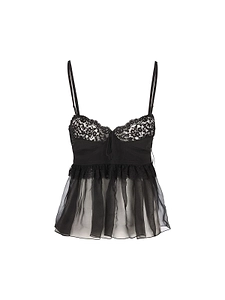 Chloé Lace Peplum Lingerie Top