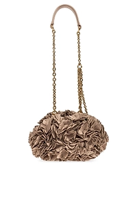 Plissé Floral Shoulder Bag