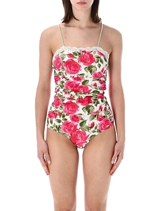 Chloé Ruched Rose Print Bodysuit