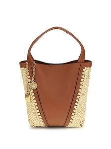 Chloé Spin Raffia Bucket Shoulder Bag