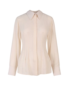 Stitching Detailed Long-Sleeved Shirt