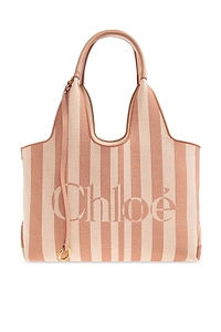 Stripy Logo Printed Tote Bag