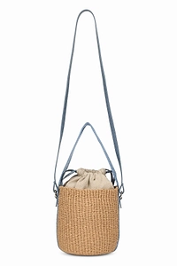 Woody Drawstring Small Basket Bag