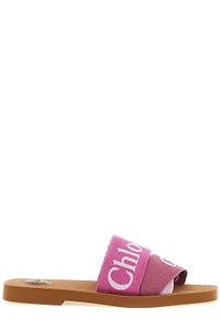 Chloé Woody Logo Band Slide Sandals