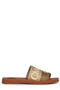 Chloé Woody Logo Band Slide Sandals