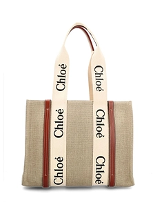Chloé Woody Logo Printed Medium Tote Bag