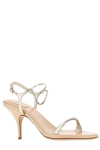 Zia Crystal-Strap Heeled Sandals
