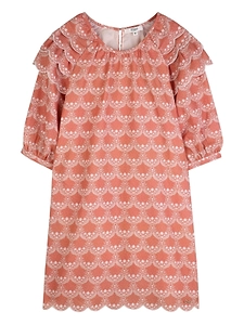 Chloe Kids Ruffled Crewneck Dress
