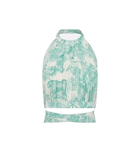 Christian Dior Allover Floral Printed Halterneck Top