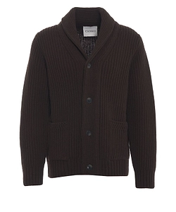 Closed Ribbed Knit Buttoned Cardigan