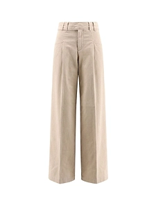 Closed Wide-Leg Tailored Pants