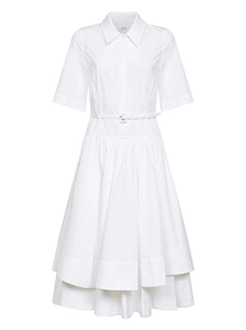 Co Belted Shirt Midi Dress