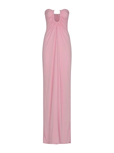 Arced Palm Strapless Dress