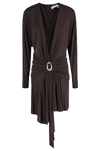Christopher Esber Asymmetric Hem Draped Mini Dress