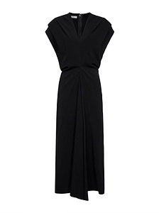 Draped V-Neck Dress