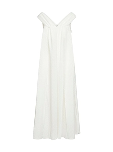 Pleated Bardot Maxi Dress