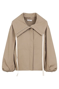 Co Rolled Collar Cropped Jacket