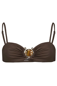 Christopher Esber Mineral Stone Ruched Bikini Top