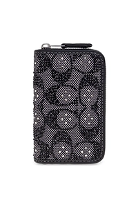 Crystal Embellished Zip-Around Wallet