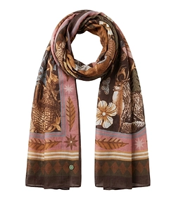 Woodland Animal Motifs Fine Scarf