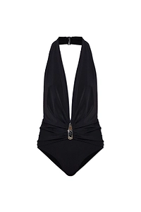 Christopher Esber Ruched Plunge One-Piece Beachwear