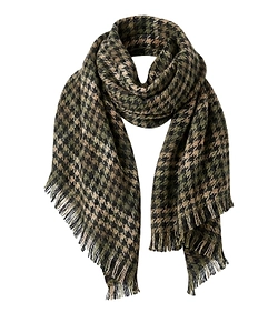 Houndstooth Fringed Hem Scarf