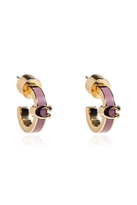 Coach Logo Plaque Earrings
