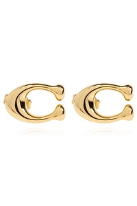 Coach Logo Plaque Stud Earrings