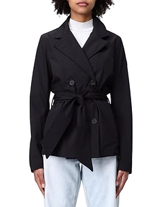 Short Softshell Belt Trench Coat