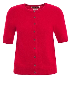 Colorush Brushed Short Sleeved Buttoned Cardigan
