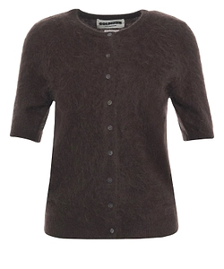 Colorush Brushed Short Sleeved Buttoned Cardigan